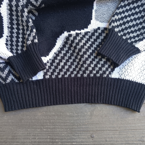 Vintage 80s 90s Uniform Code Geometric Abstract Sweater Men's Size Large - Picture 3 of 6